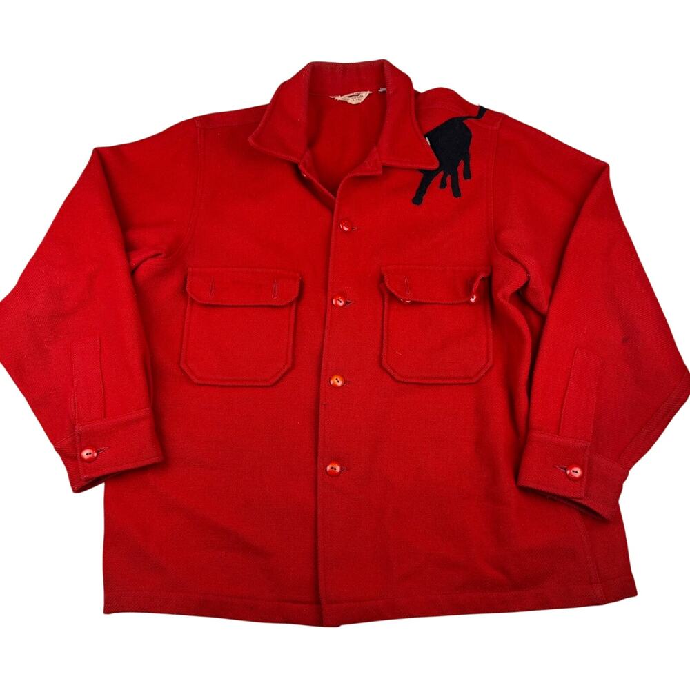 Vintage BSA Boy Scouts Red Wool Jacket Size 46